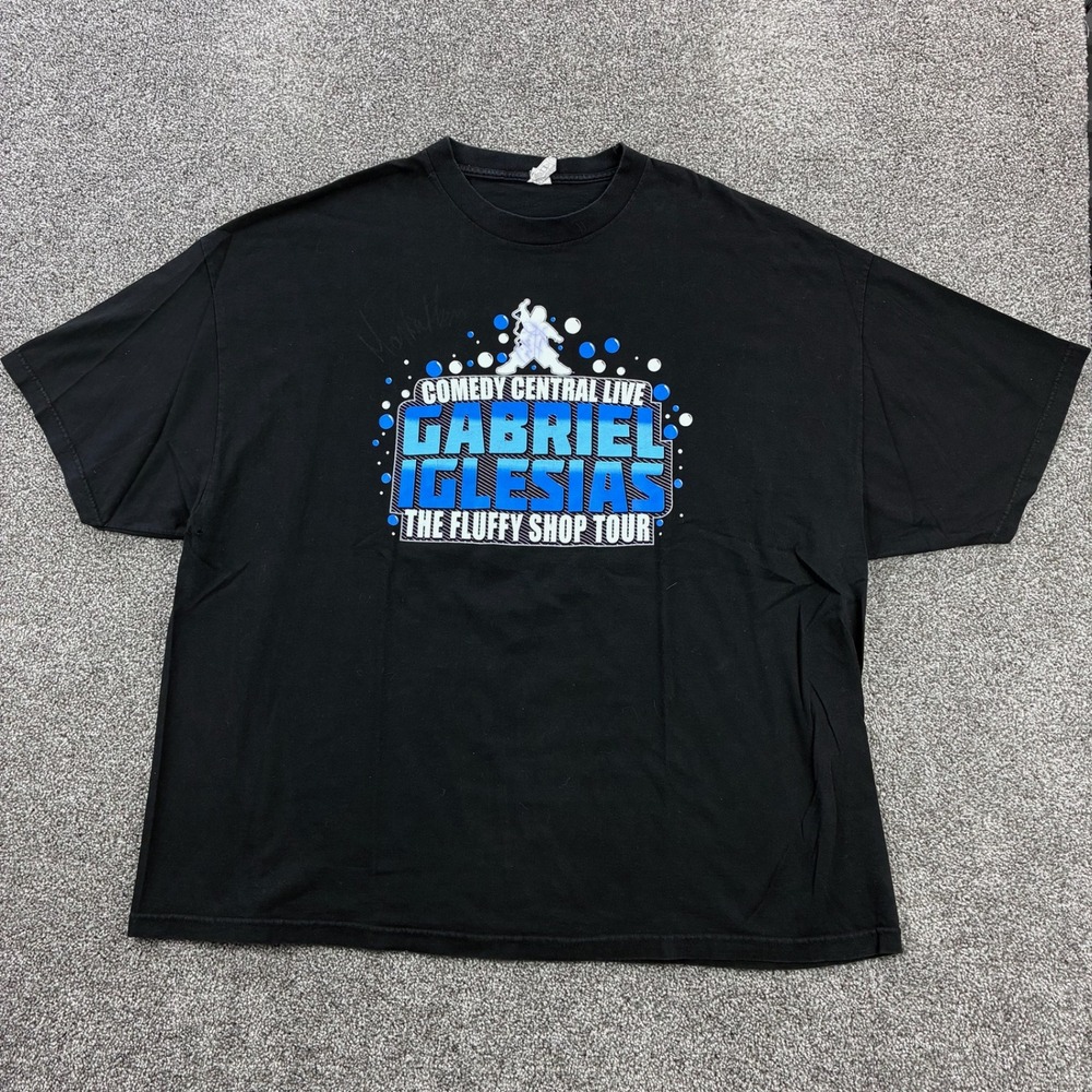 Vintage Y2K Gabriel Iglesias Shirt Mens 4XL Black The Fluffy Shop Comedy Central